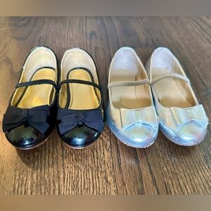 Janie and Jack silver and black shoes